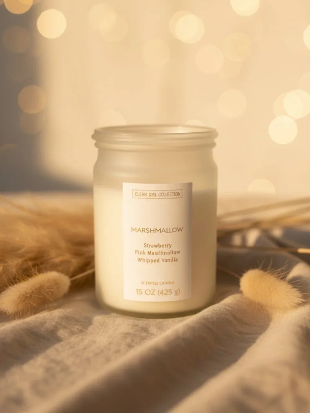 Marshmallow Scented Candle • Clean Girl Collection • 15 oz